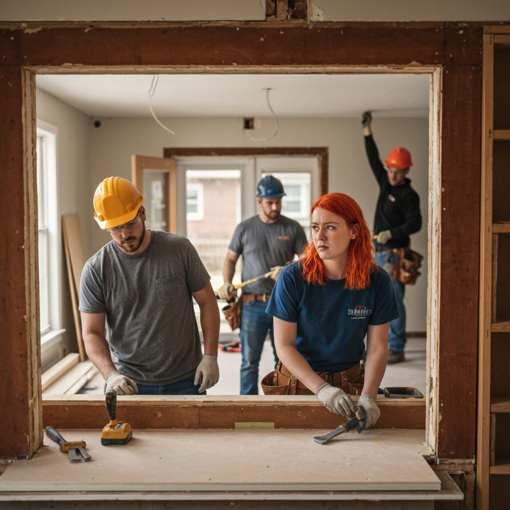 ABK Unlimited team working on a home renovation project